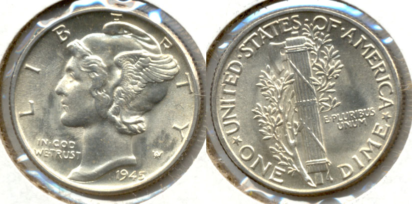 1945 Mercury Dime MS-63 e