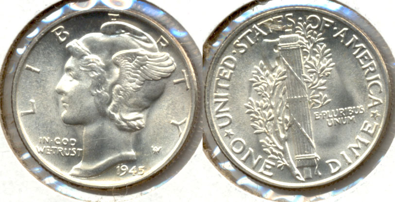 1945 Mercury Dime MS-63 f