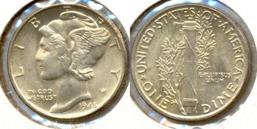 1945 Mercury Dime MS-63 p