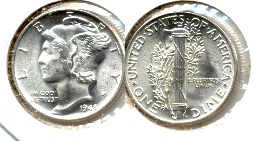 1945 Mercury Dime MS-63 w