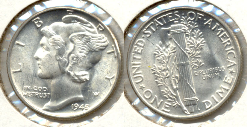 1945 Mercury Dime MS-64