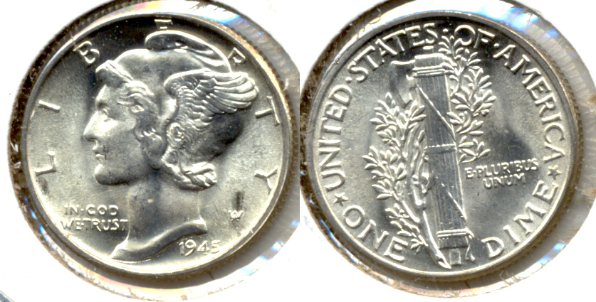 1945 Mercury Dime MS-64 f