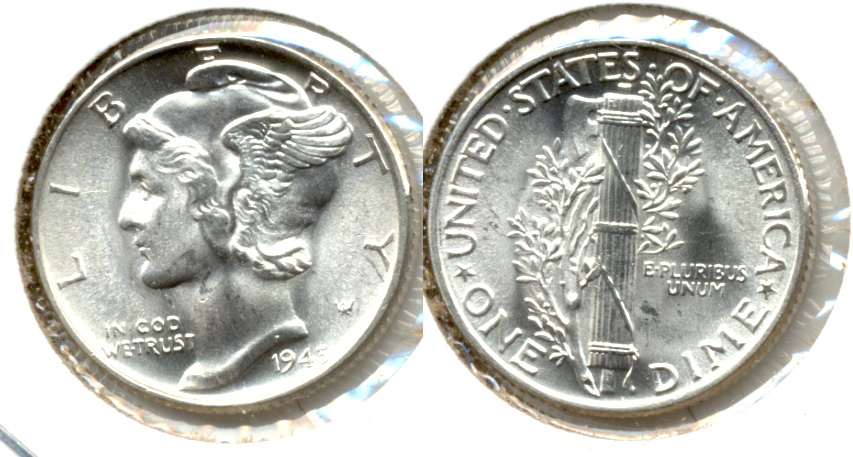1945 Mercury Dime MS-64 h
