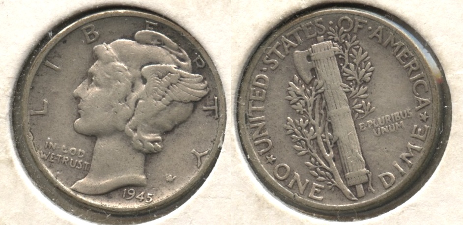 1945 Mercury Dime VF-20