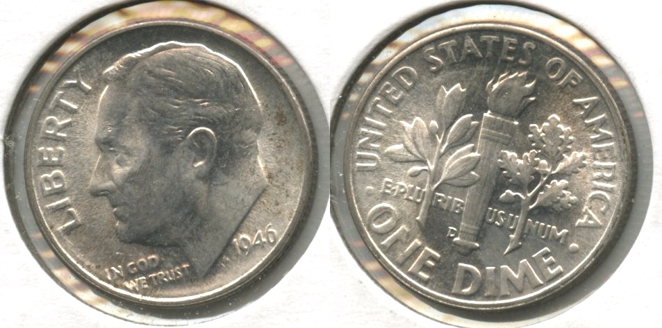 1946-D Roosevelt Dime MS-60 #f