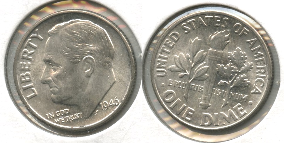 1946-D Roosevelt Dime MS-60 #h