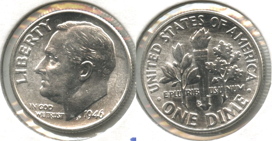 1946-D Roosevelt Dime MS-60 #k