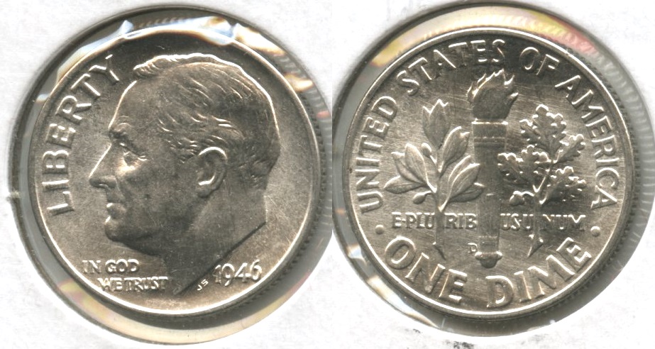 1946-D Roosevelt Dime MS-64 #f