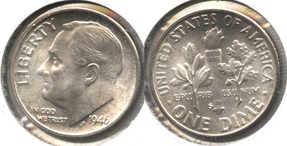 1946-S Roosevelt Dime MS-64 #b