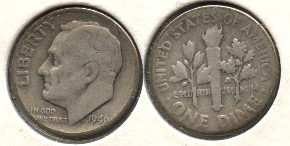 1946 Roosevelt Dime Good-4