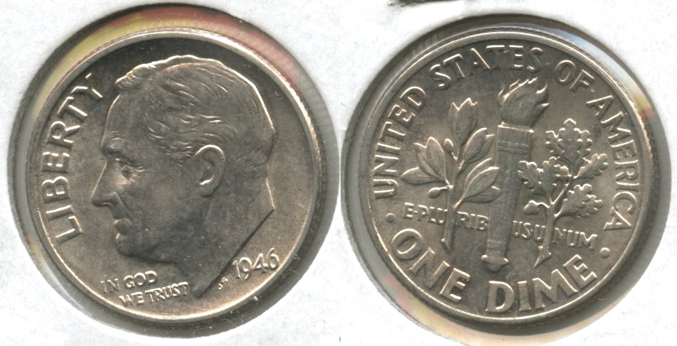 1946 Roosevelt Dime MS-60 #k