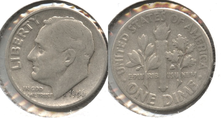 1946 Roosevelt Dime VG-8 #a