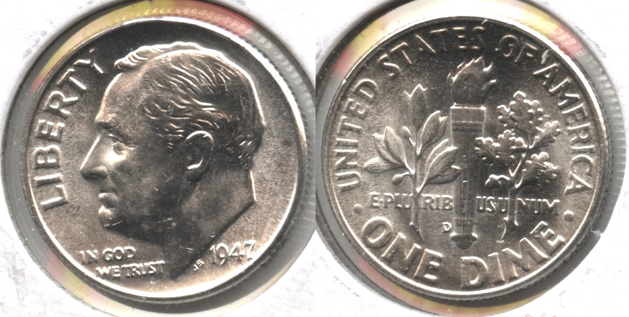 1947-D Roosevelt Dime MS-63 #c