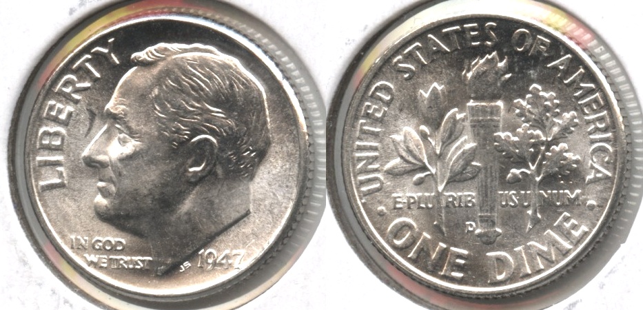 1947-D Roosevelt Dime MS-63 #d
