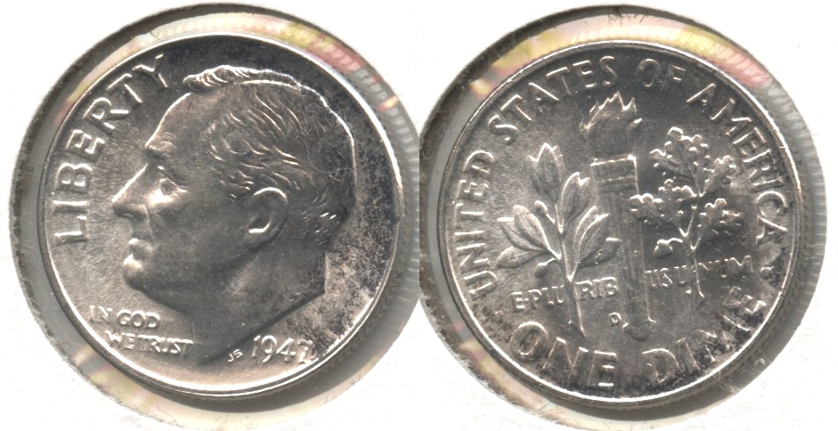 1947-D Roosevelt Dime MS-63 #e