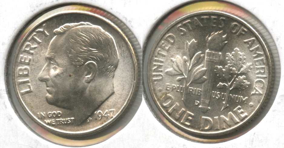 1947-D Roosevelt Dime MS-63 #n