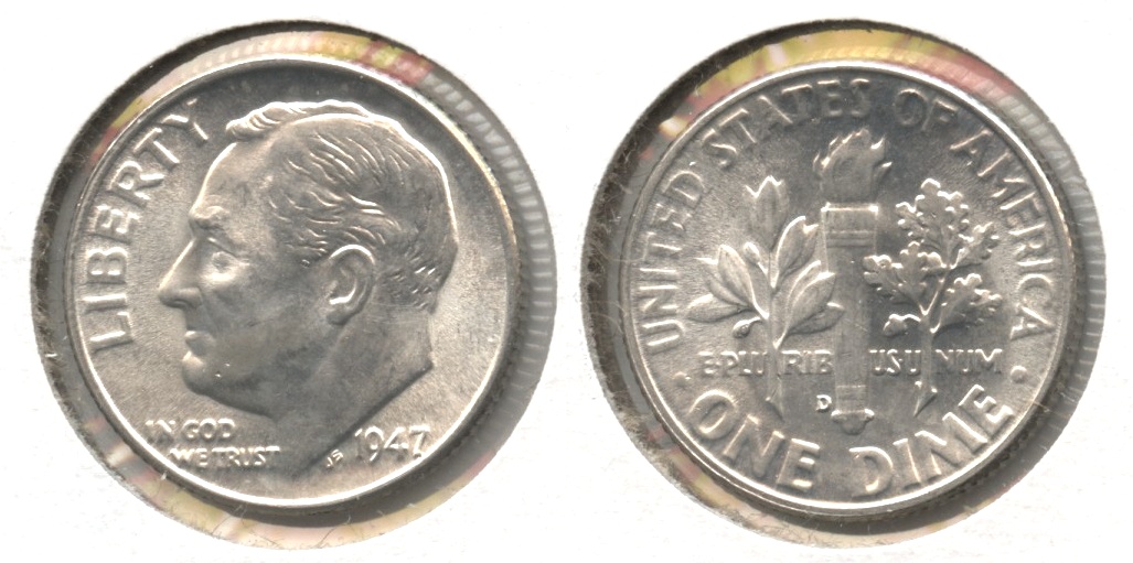1947-D Roosevelt Dime MS-64 #f