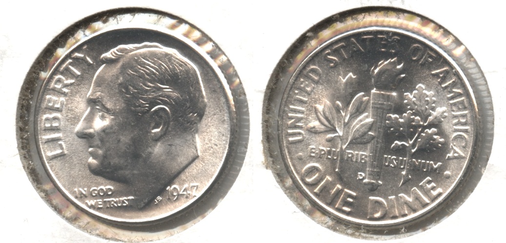 1947-D Roosevelt Dime MS-65 #b