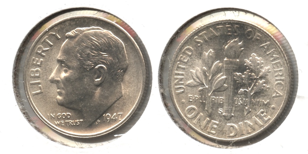 1947-S Roosevelt Dime MS-60 #a