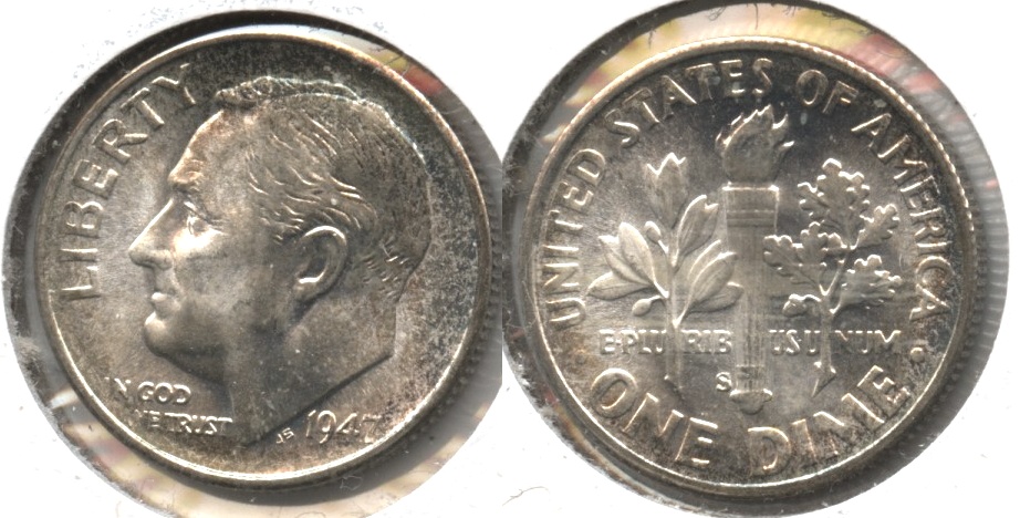 1947-S Roosevelt Dime MS-64 #a