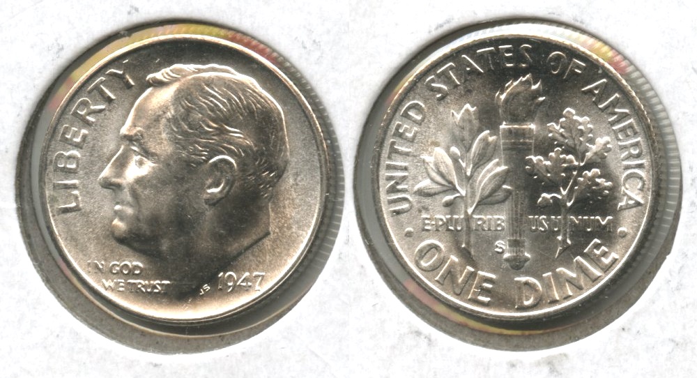 1947-S Roosevelt Dime MS-64 #f