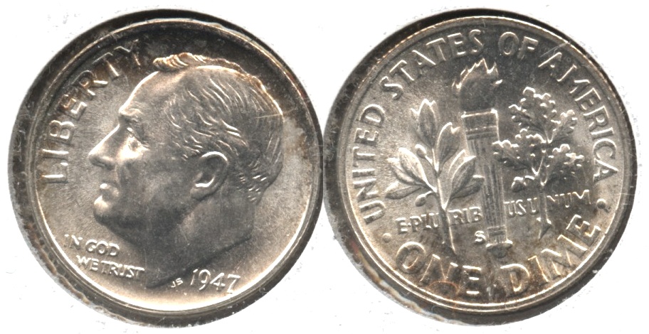 1947-S Roosevelt Dime MS-65 #c