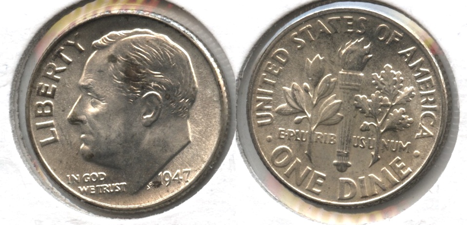 1947 Roosevelt Dime MS-60 #a