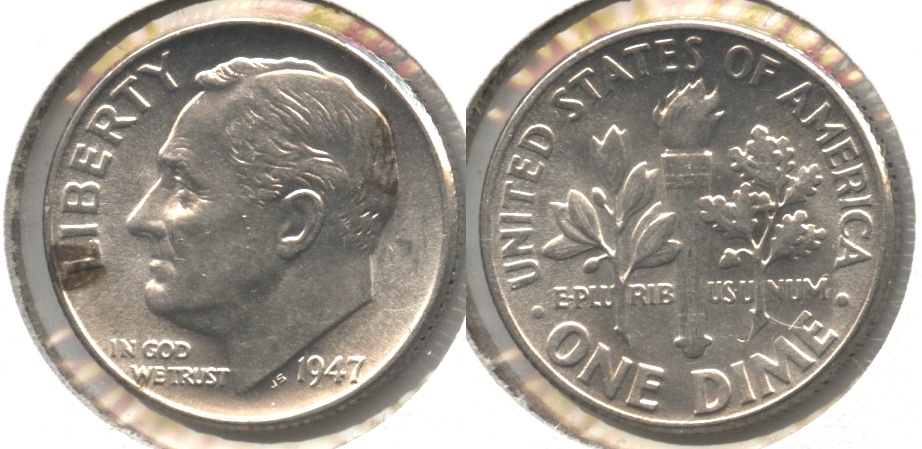 1947 Roosevelt Dime MS-60 #e