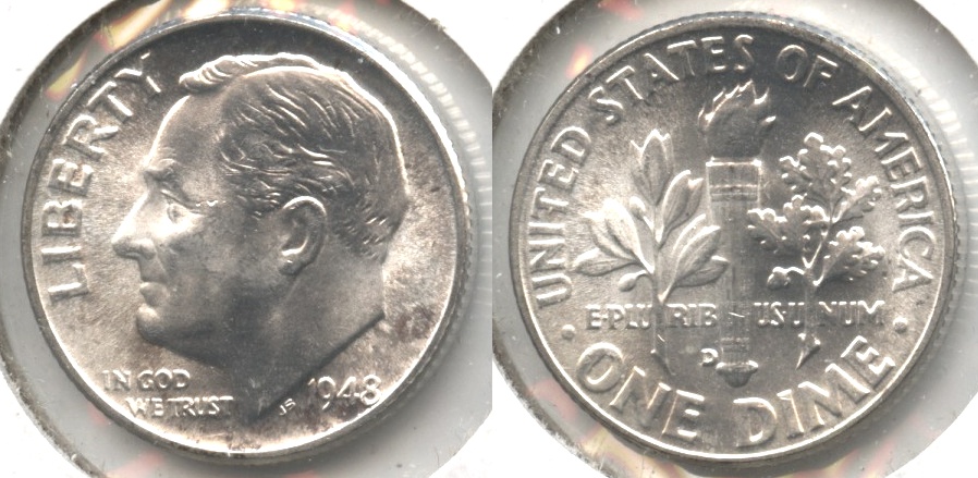 1948-D Roosevelt Dime MS-60