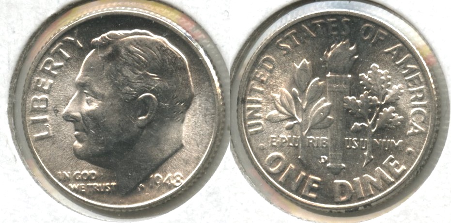 1948-D Roosevelt Dime MS-60 #c