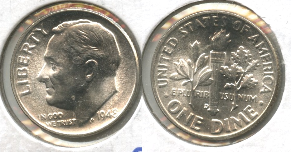 1948-D Roosevelt Dime MS-60 #d