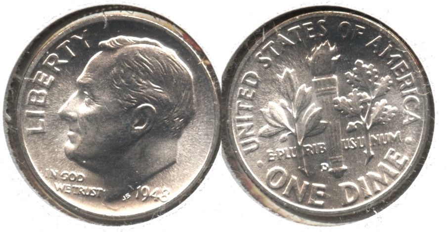 1948-D Roosevelt Dime MS-64