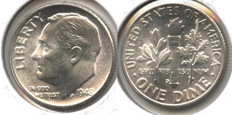 1948-D Roosevelt Dime MS-64 #d