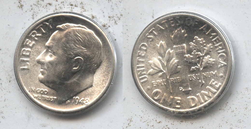 1948-D Roosevelt Dime MS-64 #f