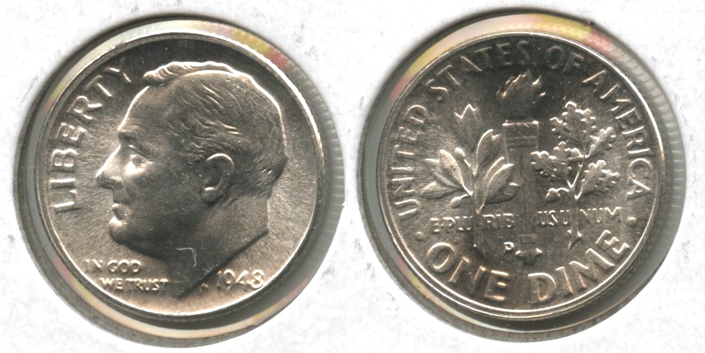 1948-D Roosevelt Dime MS-64 #k
