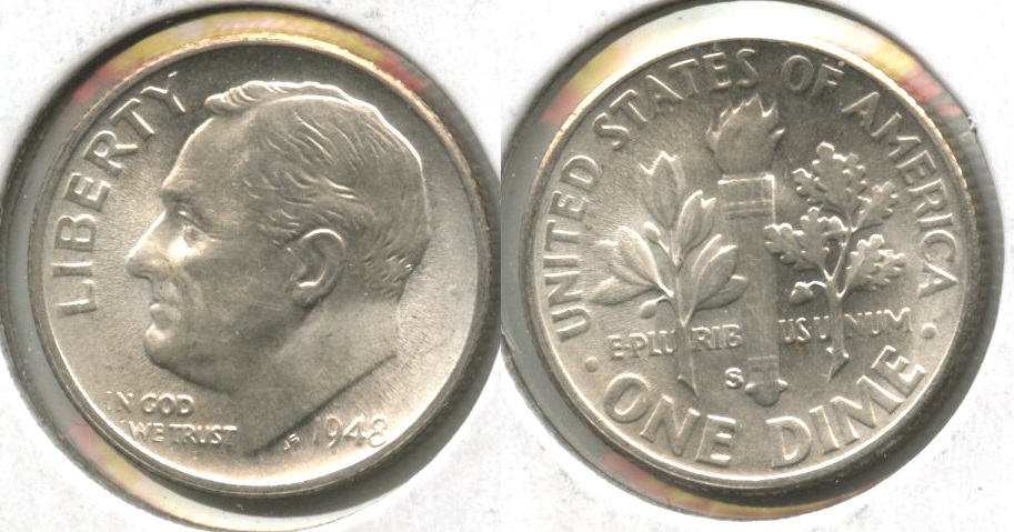 1948-S Roosevelt Dime MS-63 #d