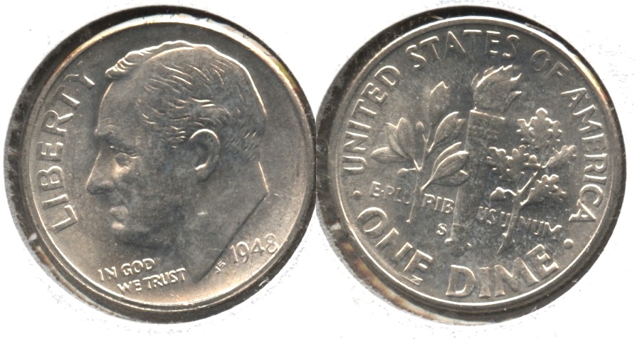 1948-S Roosevelt Dime MS-64 #a