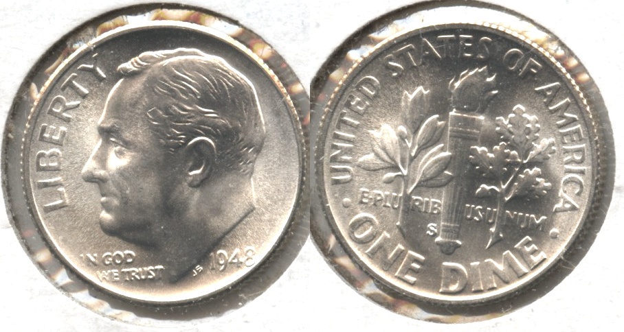1948-S Roosevelt Dime MS-64 #b
