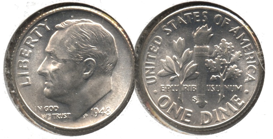 1948-S Roosevelt Dime MS-65 #a