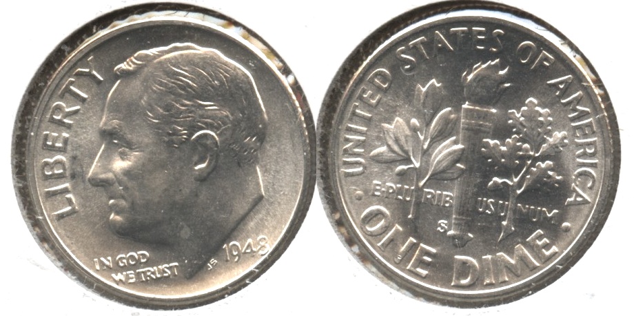1948-S Roosevelt Dime MS-65 #d