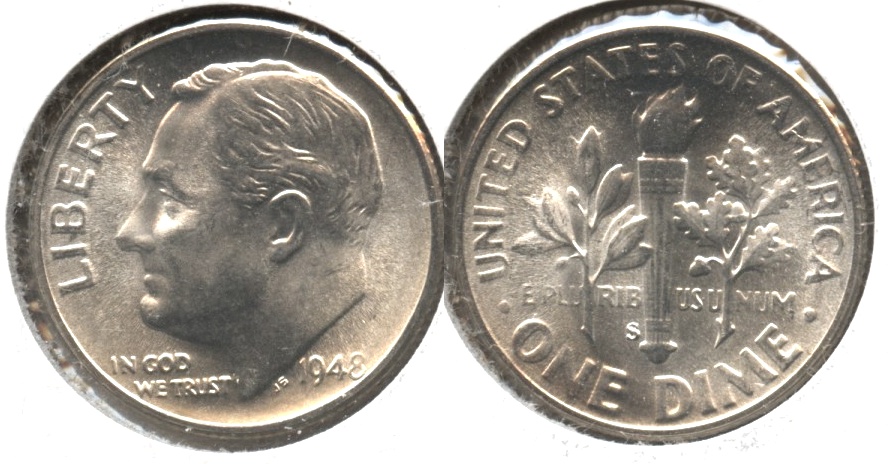 1948-S Roosevelt Dime MS-65 #e