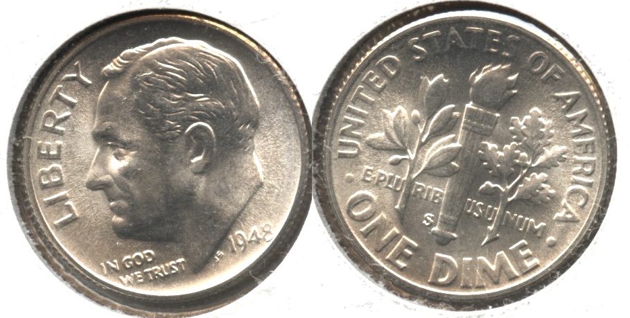 1948-S Roosevelt Dime MS-65 #f