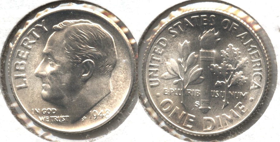 1948-S Roosevelt Dime MS-65 #h