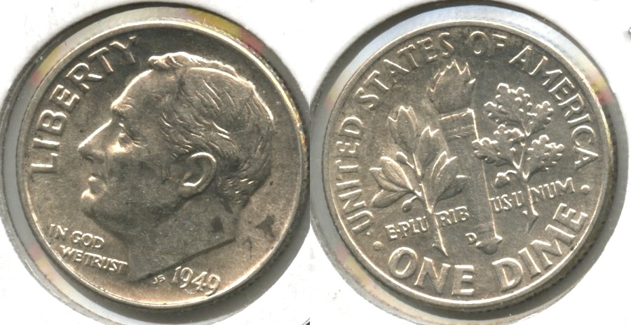 1949-D Roosevelt Dime AU-55 #a