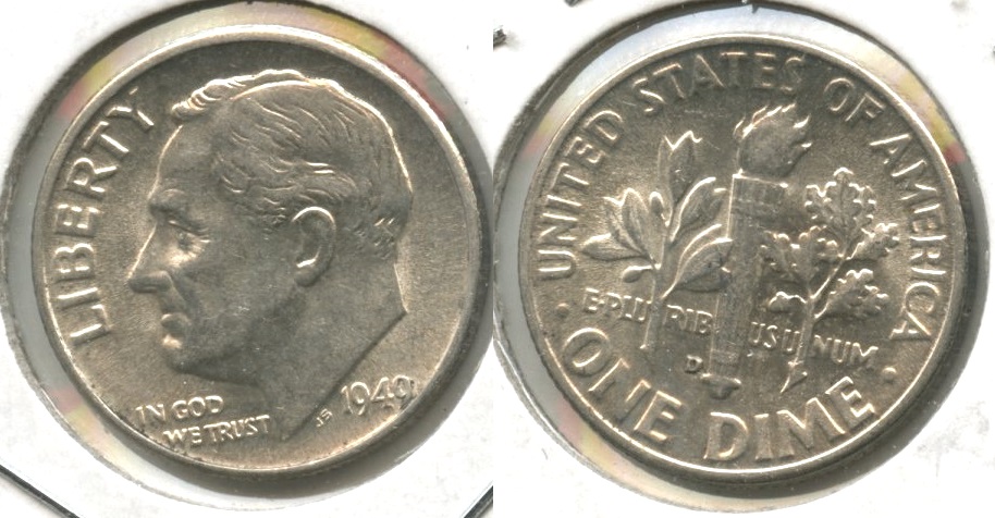 1949-D Roosevelt Dime AU-55 #d