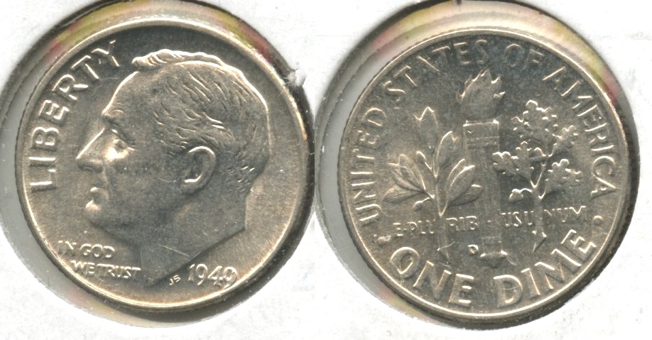 1949-D Roosevelt Dime AU-55 #e