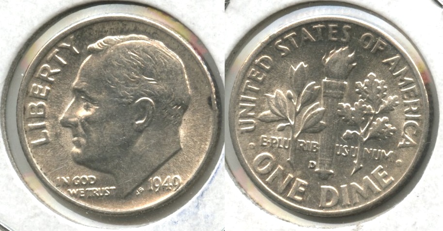 1949-D Roosevelt Dime AU-55 #f
