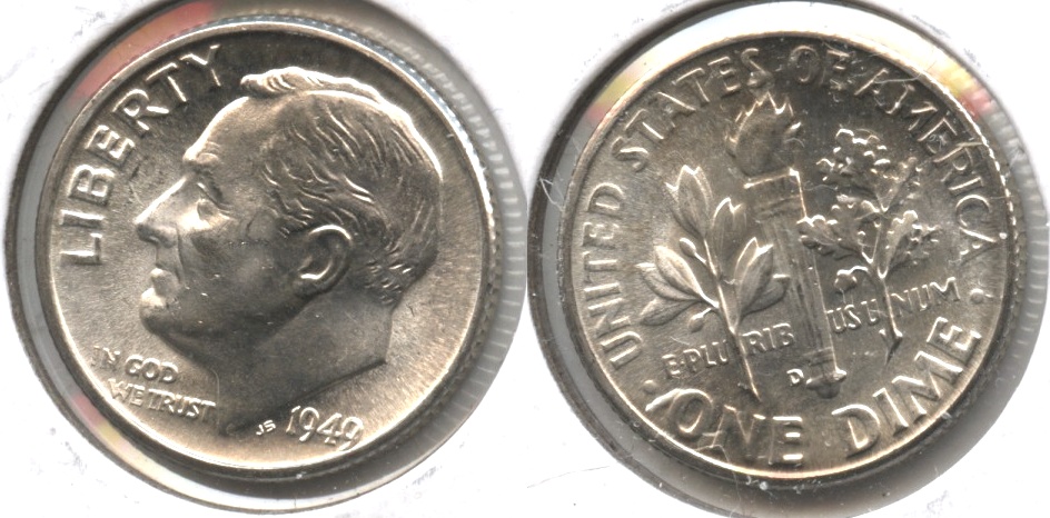 1949-D Roosevelt Dime MS-60