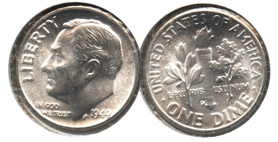 1949-D Roosevelt Dime MS-63 #e