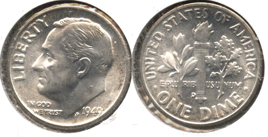 1949-D Roosevelt Dime MS-64 #c